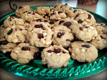 Vegan white chocolate cranberry cookies
